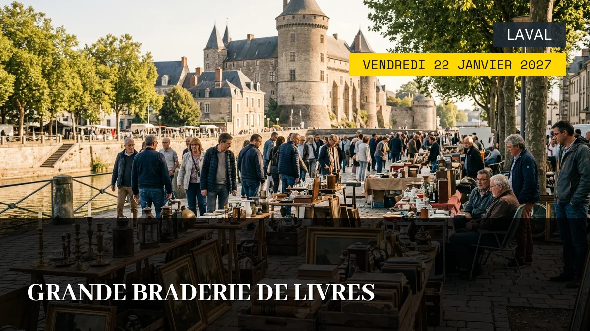 Affiche de l'événement : Grande Braderie de Livres — Du Vendredi 22 Janvier 2027 au Samedi 23 Janvier 2027