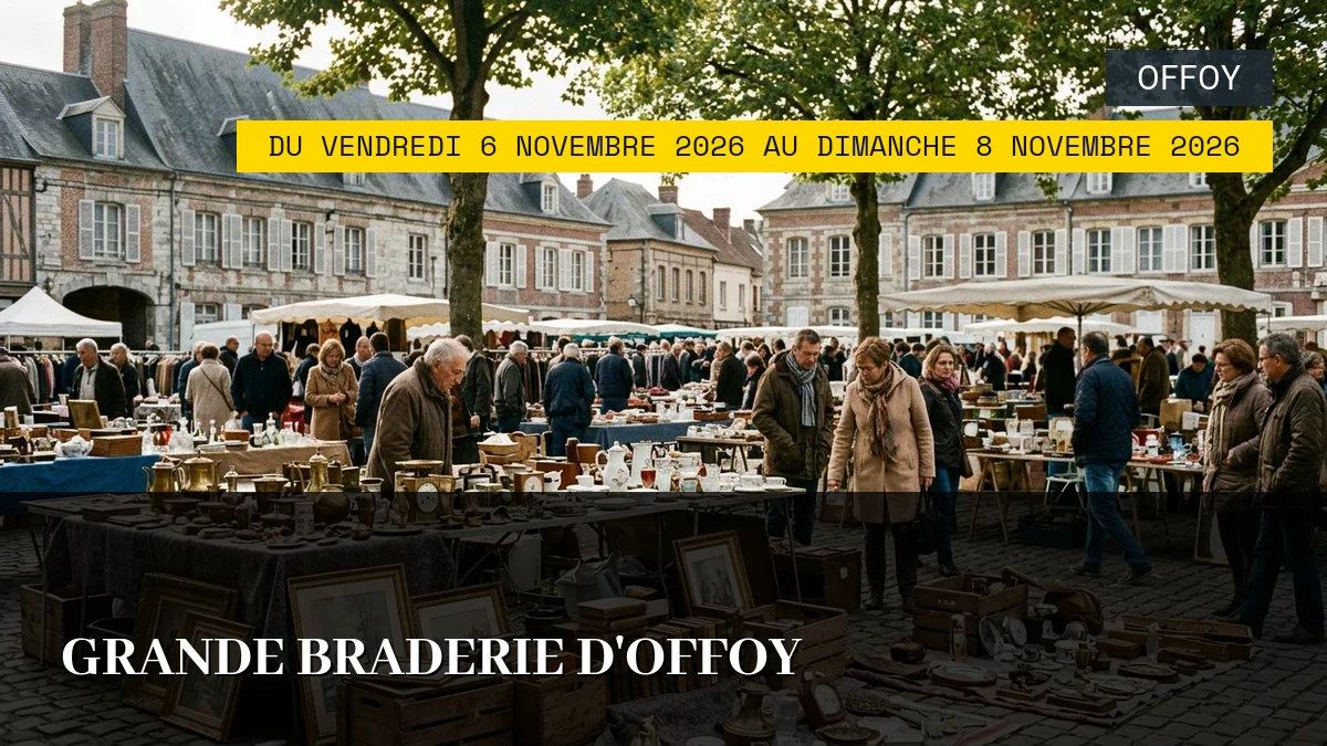 Affiche de l'événement : Grande Braderie d&rsquo;Offoy – Du Vendredi 6 Novembre 2026 au Dimanche 8 Novembre 2026