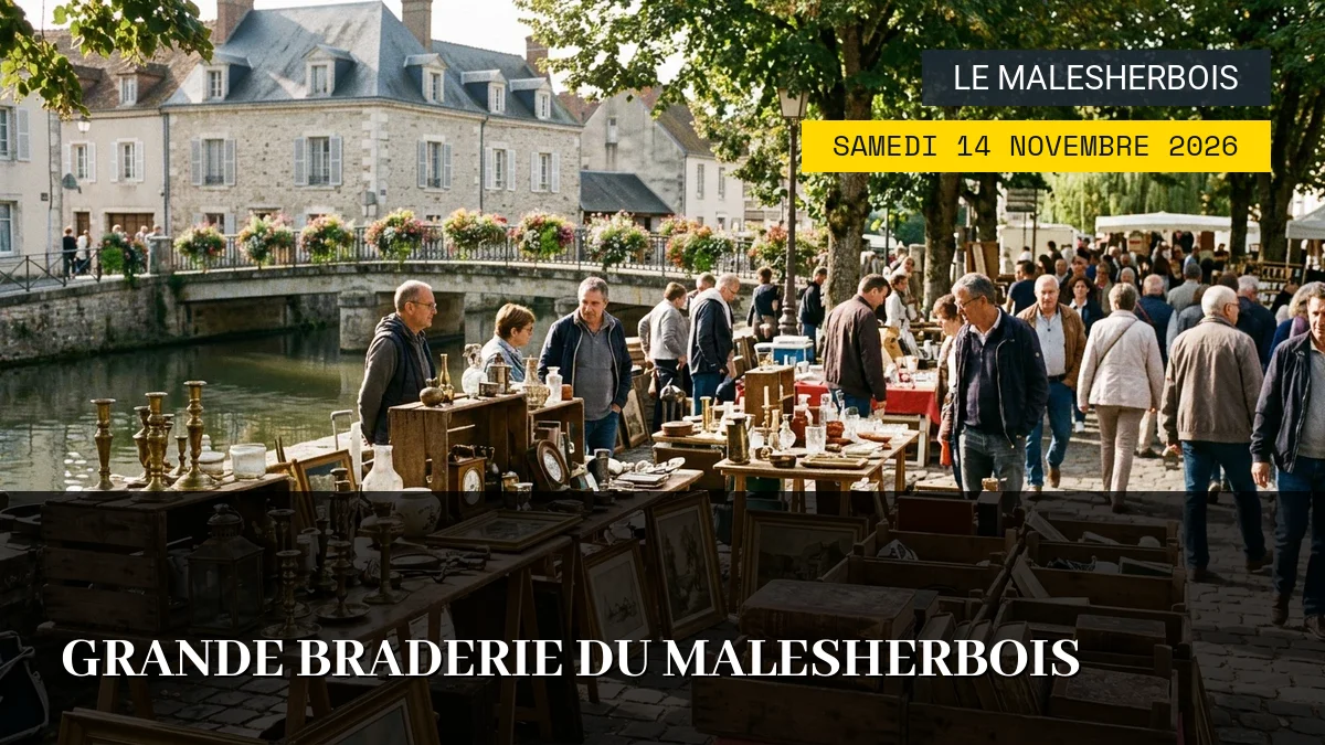 Affiche de l'événement : Grande Braderie du Malesherbois – Samedi 14 Novembre 2026
