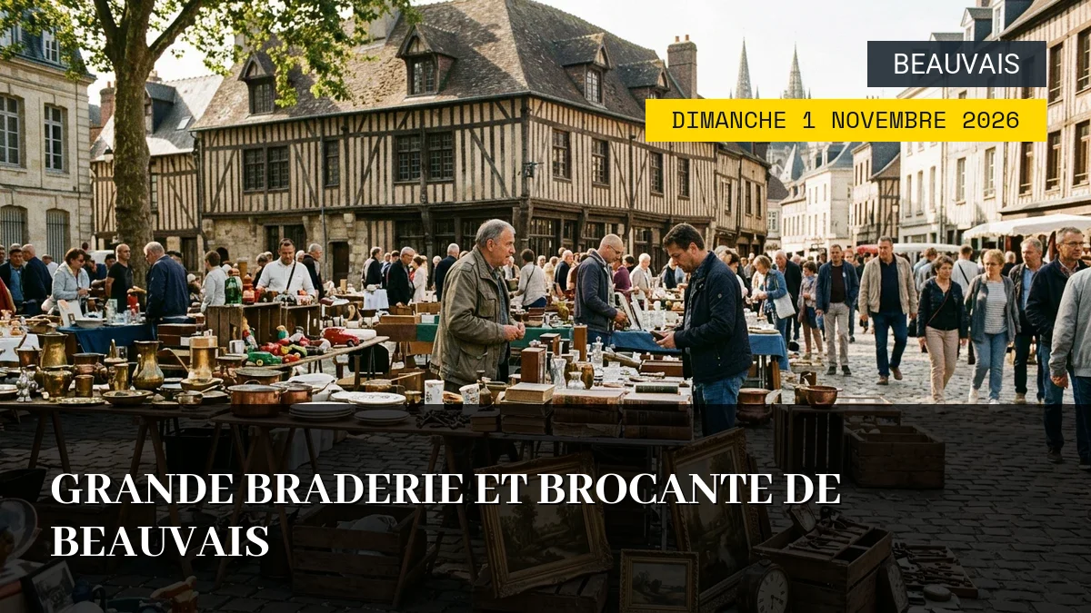 Affiche de l'événement : Grande Braderie et Brocante de Beauvais – Dimanche 1 Novembre 2026