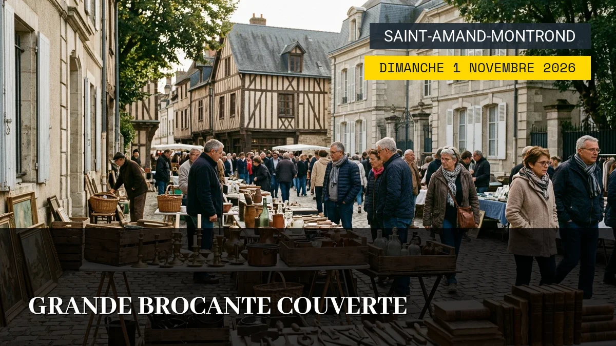 Affiche de l'événement : Grande brocante couverte – Dimanche 1 Novembre 2026