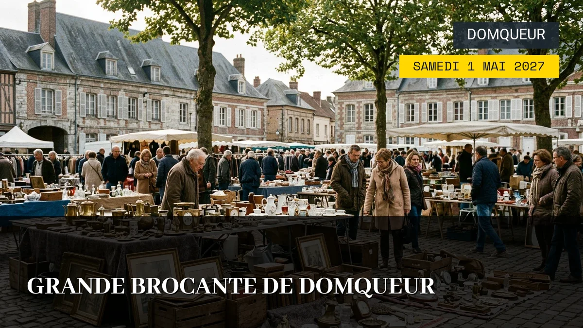 Affiche de l'événement : Grande Brocante de Domqueur – Samedi 1 Mai 2027