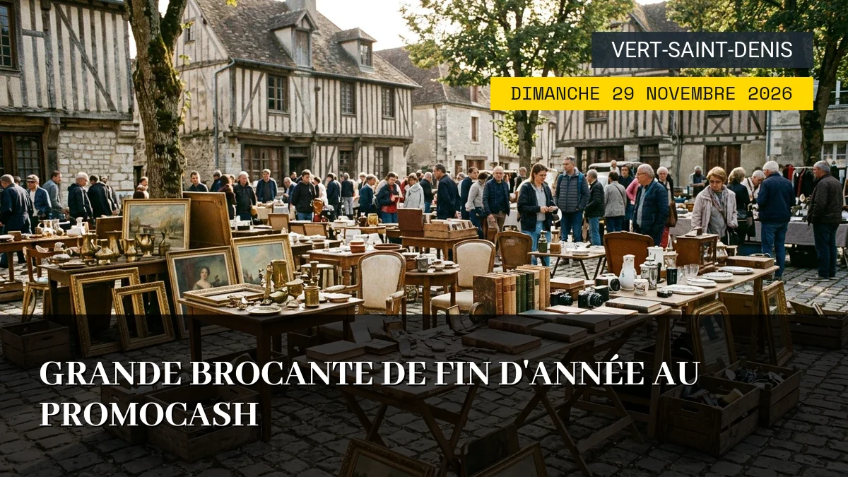 Affiche de l'événement : Grande Brocante de fin d&rsquo;année au Promocash – Dimanche 29 Novembre 2026