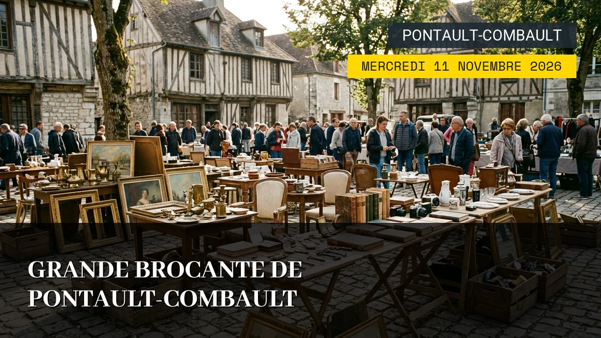 Affiche de l'événement : Grande Brocante de Pontault-Combault – Mercredi 11 Novembre 2026