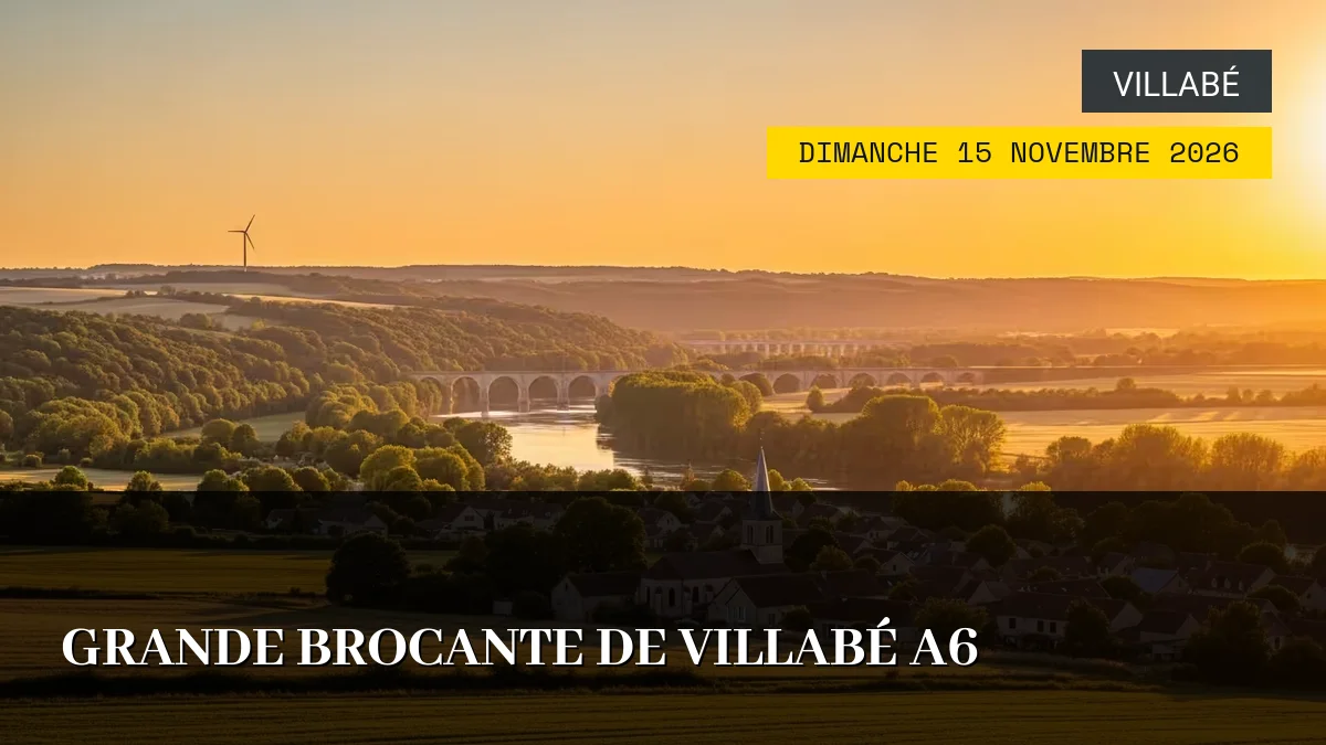 Affiche de l'événement : Grande Brocante de Villabé A6 – Dimanche 15 Novembre 2026