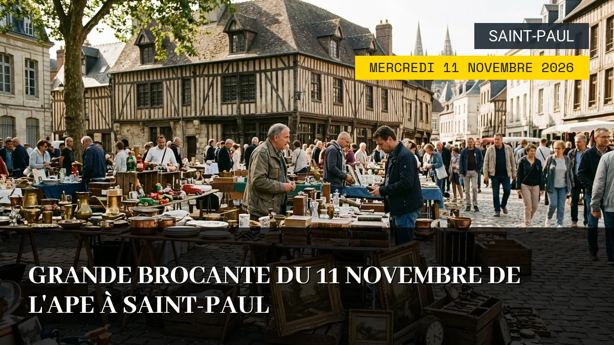 Affiche de l'événement : Grande Brocante du 11 Novembre de l&rsquo;APE à Saint-Paul – Mercredi 11 Novembre 2026