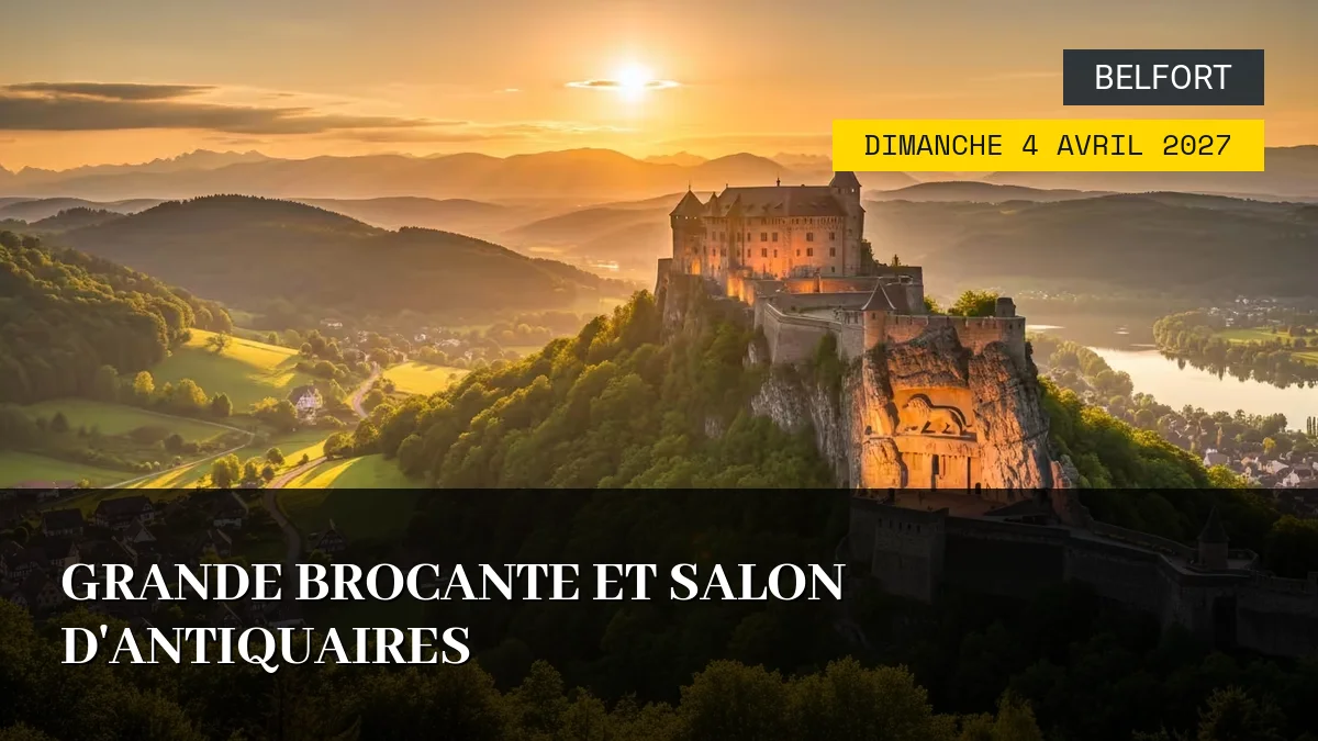 Affiche de l'événement : Grande Brocante et Salon d&rsquo;Antiquaires – Dimanche 4 Avril 2027