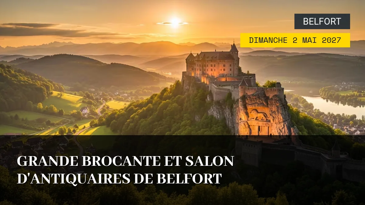 Affiche de l'événement : Grande Brocante et Salon d&rsquo;Antiquaires de Belfort – Dimanche 2 Mai 2027