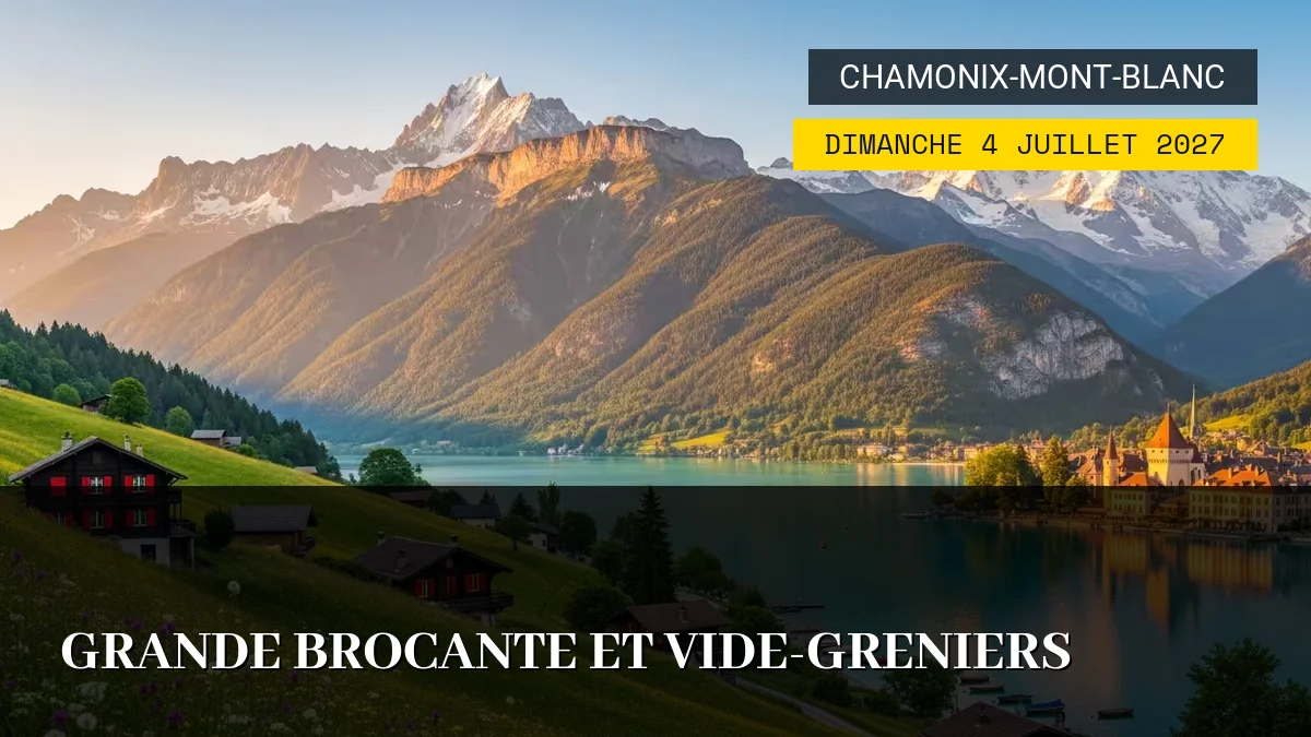 Affiche de l'événement : Grande Brocante et Vide-greniers – Dimanche 4 Juillet 2027