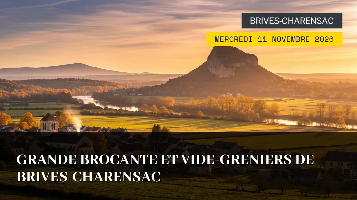 Affiche de l'événement : Grande Brocante et Vide-Greniers de Brives-Charensac – Mercredi 11 Novembre 2026