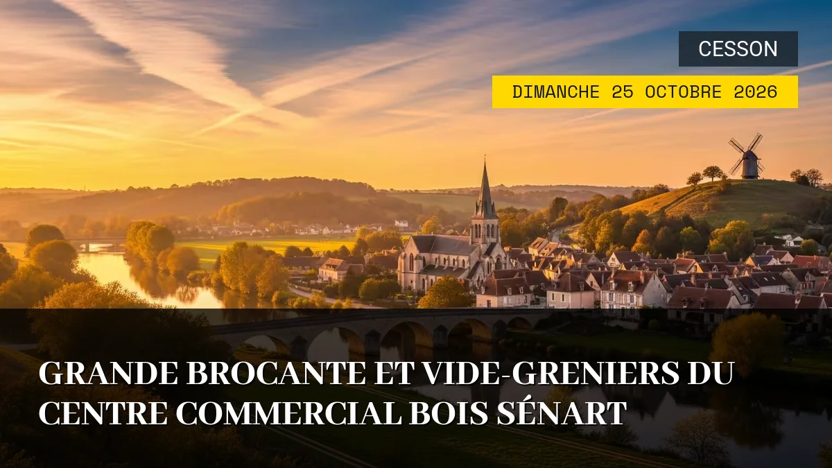 Affiche de l'événement : Grande Brocante et Vide-Greniers du Centre Commercial Bois Sénart – Dimanche 25 Octobre 2026