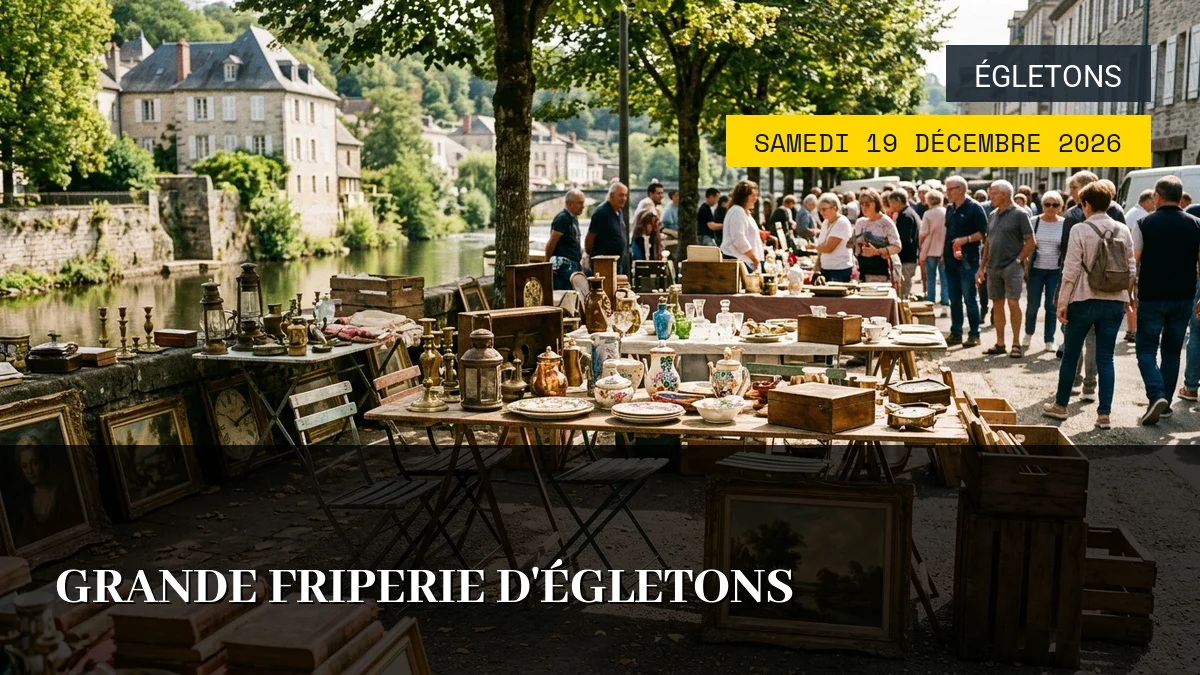 Affiche de l'événement : Grande Friperie d&rsquo;Égletons – Samedi 19 Décembre 2026