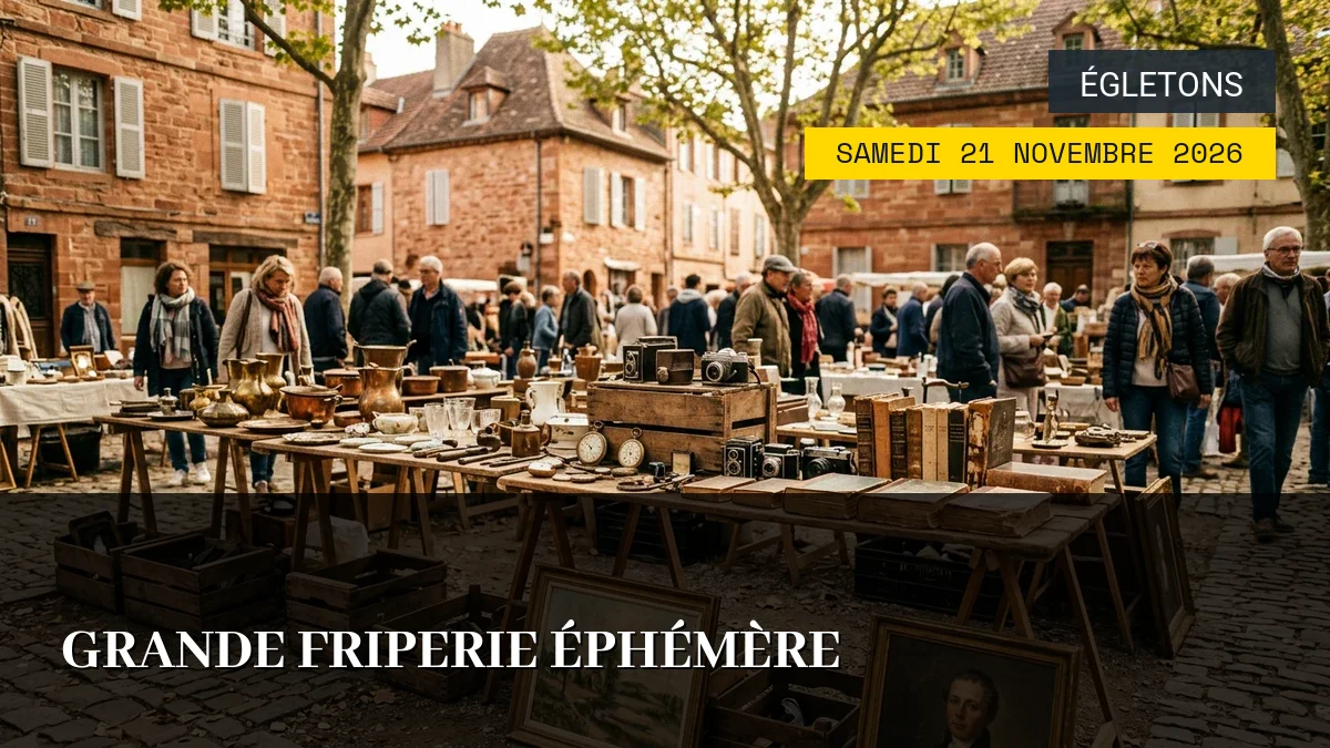 Affiche de l'événement : Grande Friperie Éphémère – Samedi 21 Novembre 2026