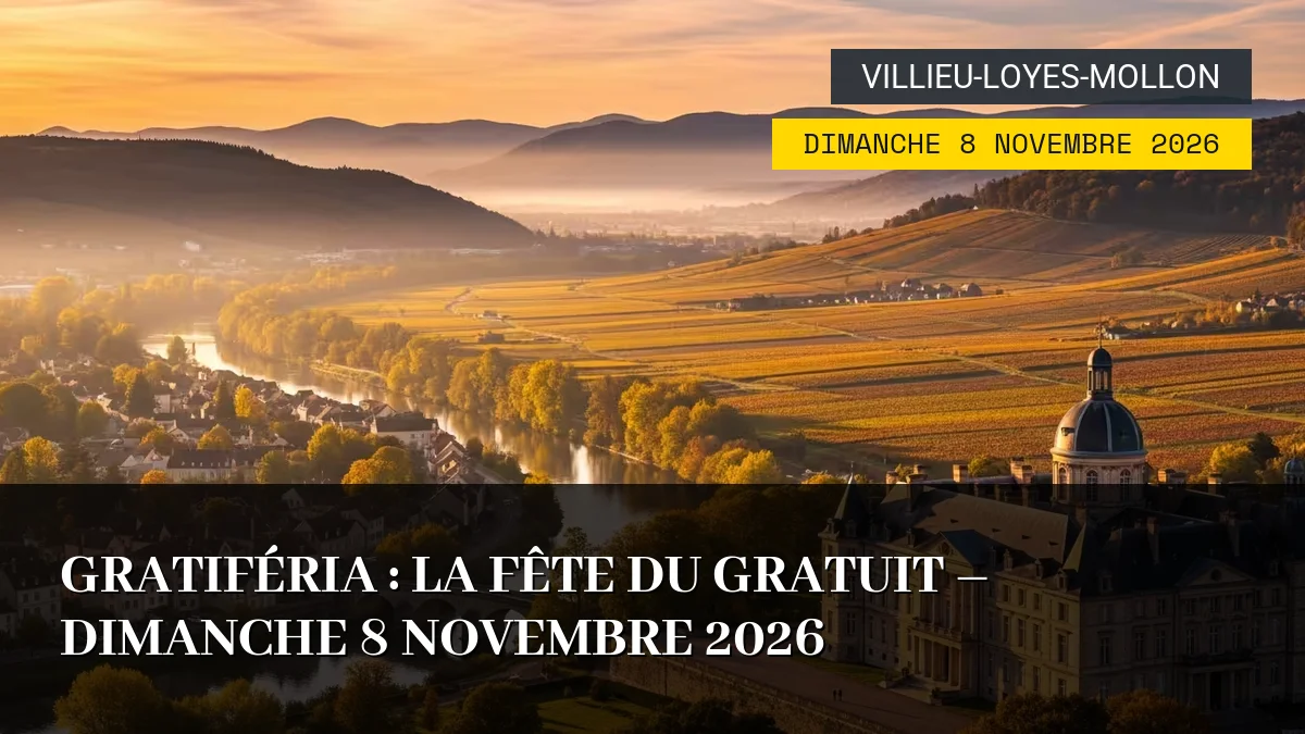 Affiche de l'événement : Gratiféria : La Fête du Gratuit – Dimanche 8 Novembre 2026