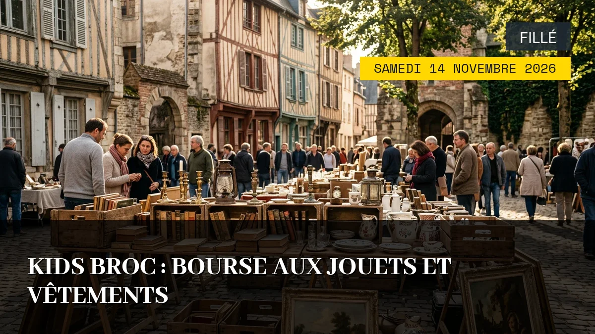 Affiche de l'événement : Kids Broc : Bourse aux Jouets et Vêtements – Samedi 14 Novembre 2026