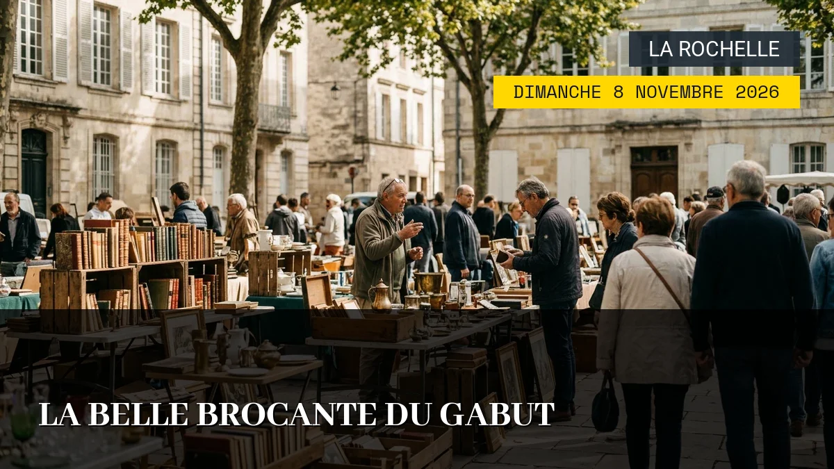Affiche de l'événement : La Belle Brocante du Gabut – Dimanche 8 Novembre 2026