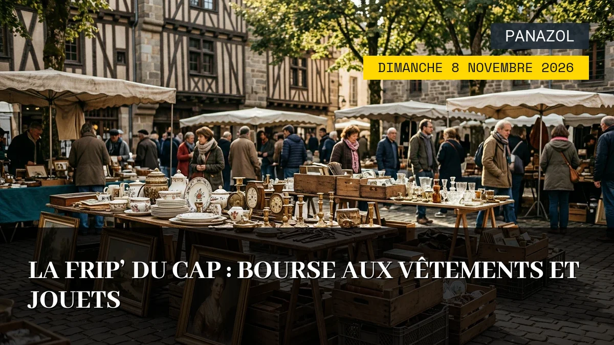 Affiche de l'événement : La Frip’ du CAP : Bourse aux Vêtements et Jouets – Dimanche 8 Novembre 2026
