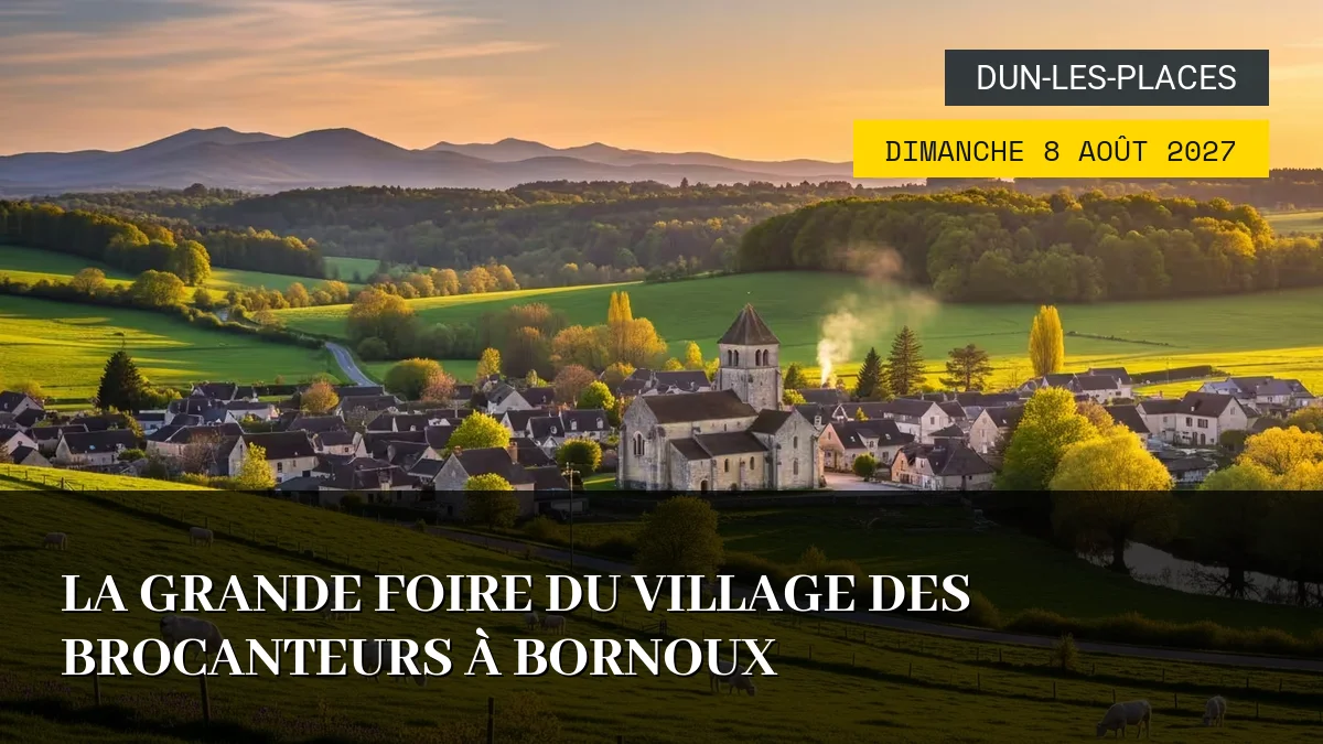 Affiche de l'événement : La Grande Foire du Village des Brocanteurs à Bornoux – Dimanche 8 Août 2027