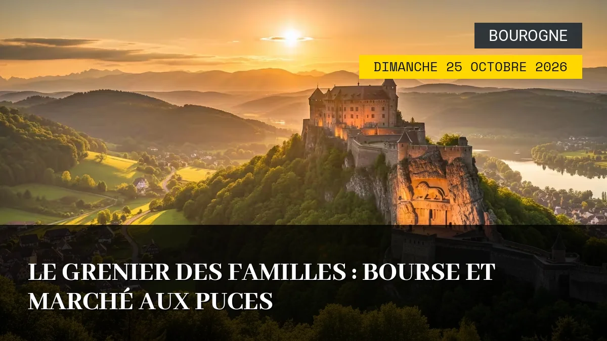 Affiche de l'événement : Le Grenier des Familles : Bourse et Marché aux Puces – Dimanche 25 Octobre 2026