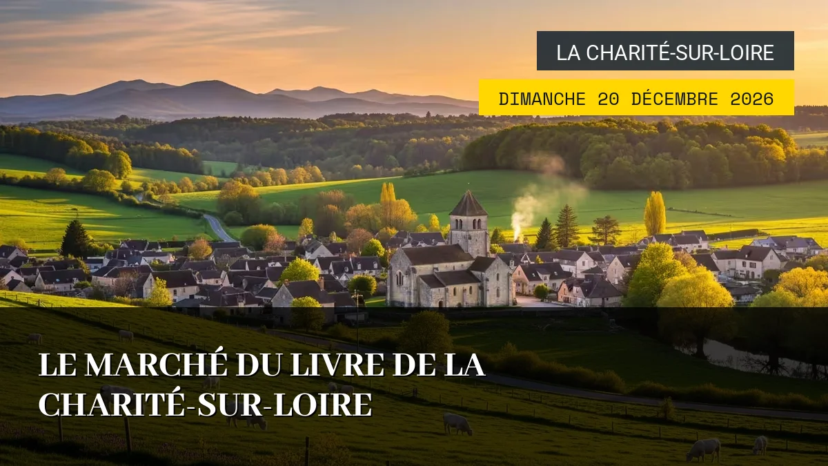 Affiche de l'événement : Le Marché du Livre de La Charité-sur-Loire – Dimanche 20 Décembre 2026