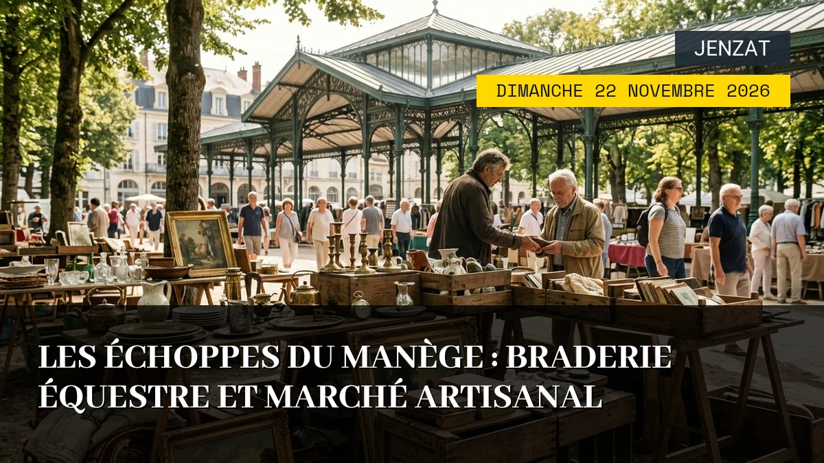 Affiche de l'événement : Les Échoppes du Manège : Braderie Équestre et Marché Artisanal – Dimanche 22 Novembre 2026