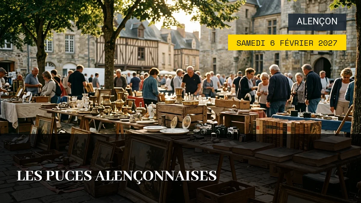 Affiche de l'événement : Les Puces Alençonnaises – Samedi 6 Février 2027
