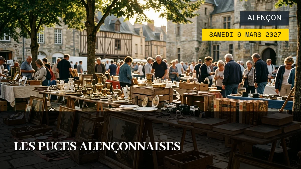 Affiche de l'événement : Les Puces Alençonnaises – Samedi 6 Mars 2027