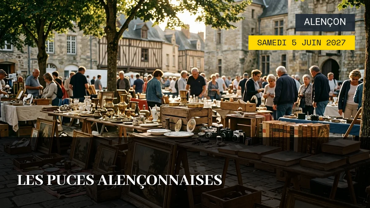 Affiche de l'événement : Les Puces Alençonnaises – Samedi 5 Juin 2027