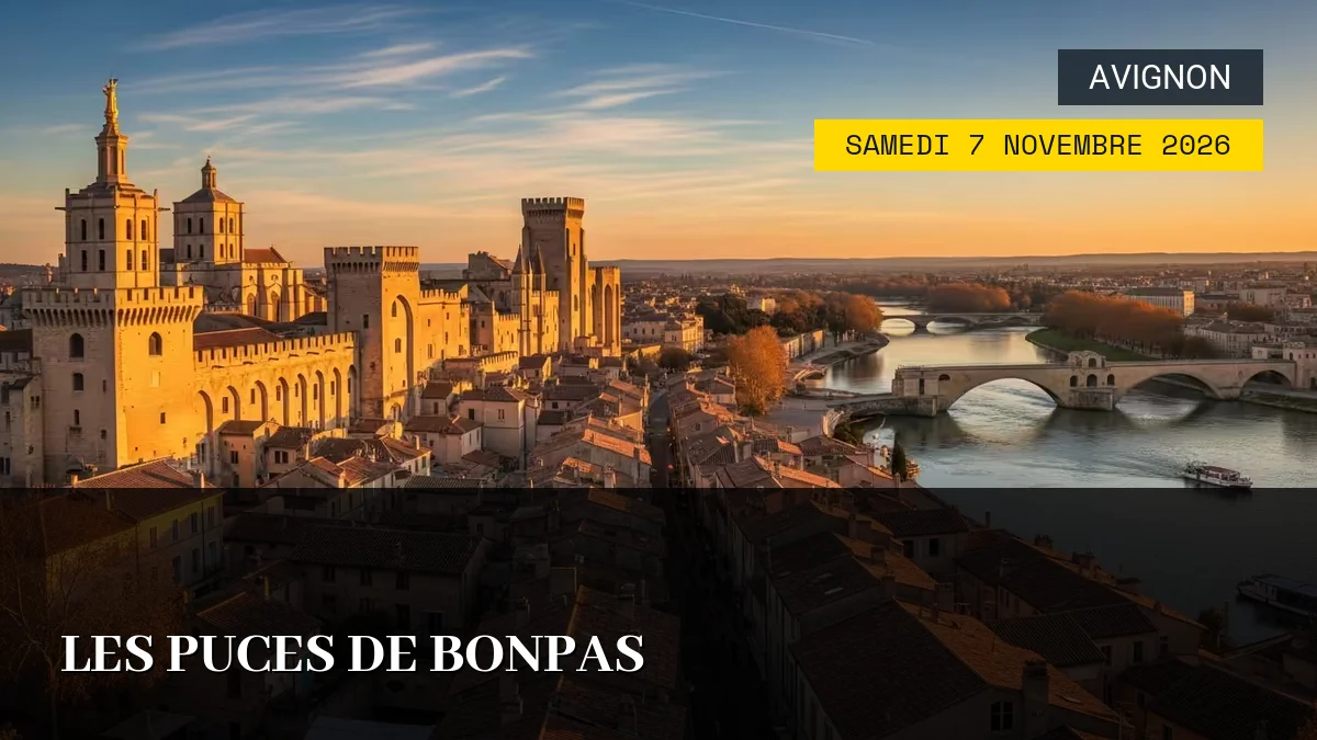 Affiche de l'événement : Les Puces de Bonpas – Samedi 7 Novembre 2026