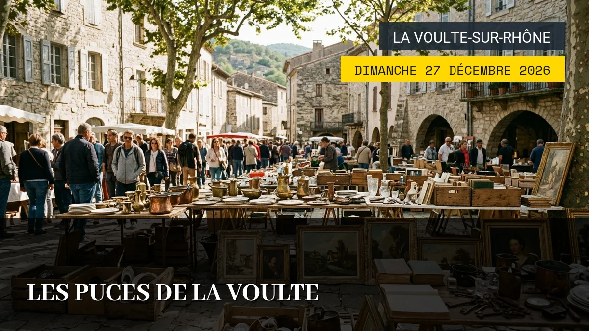 Affiche de l'événement : Les Puces de La Voulte – Dimanche 27 Décembre 2026