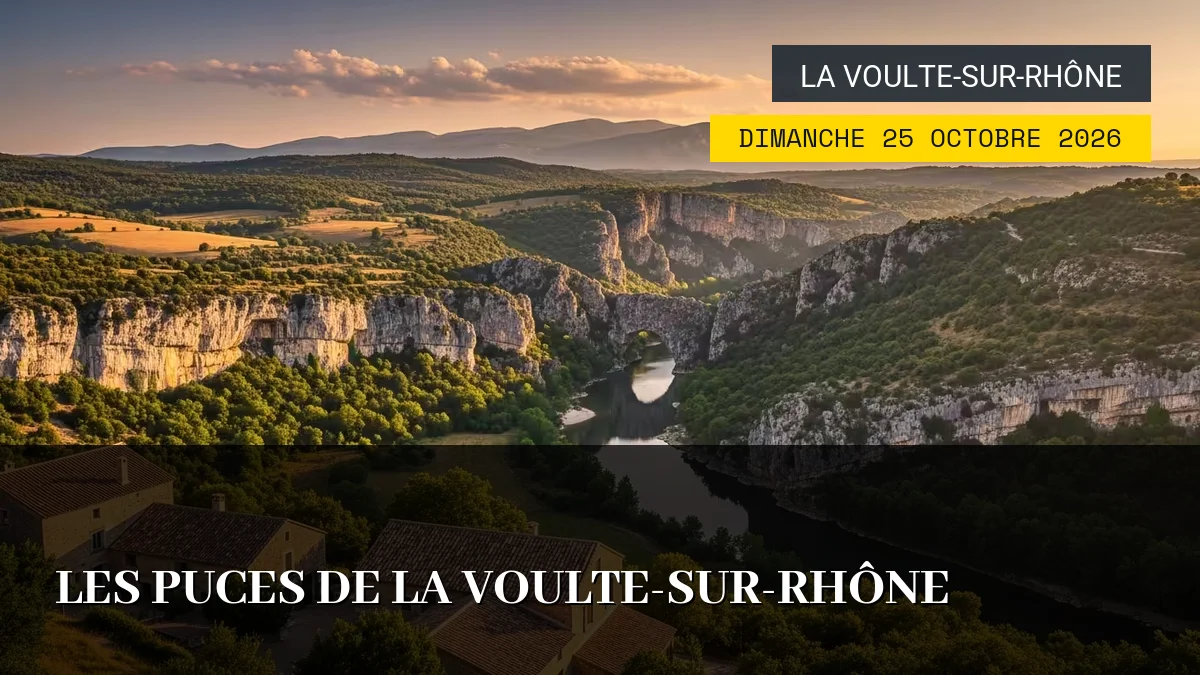 Affiche de l'événement : Les Puces de La Voulte-sur-Rhône – Dimanche 25 Octobre 2026