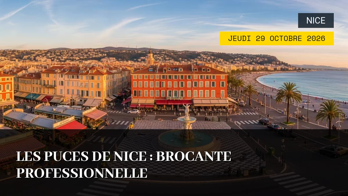 Affiche de l'événement : Les Puces de Nice : Brocante Professionnelle – Jeudi 29 Octobre 2026