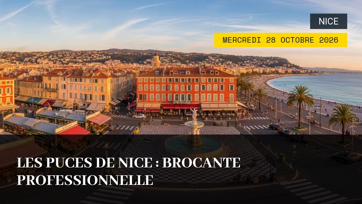 Affiche de l'événement : Les Puces de Nice : Brocante Professionnelle – Mercredi 28 Octobre 2026