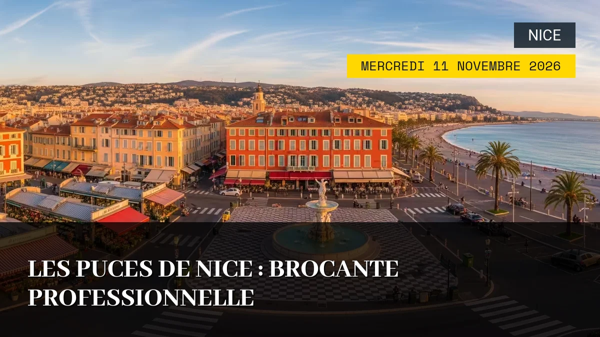 Affiche de l'événement : Les Puces de Nice : Brocante Professionnelle – Mercredi 11 Novembre 2026