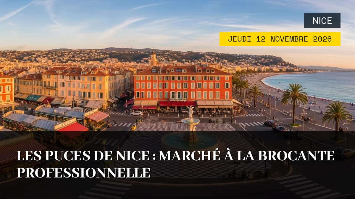 Affiche de l'événement : Les Puces de Nice : Marché à la Brocante Professionnelle – Jeudi 12 Novembre 2026
