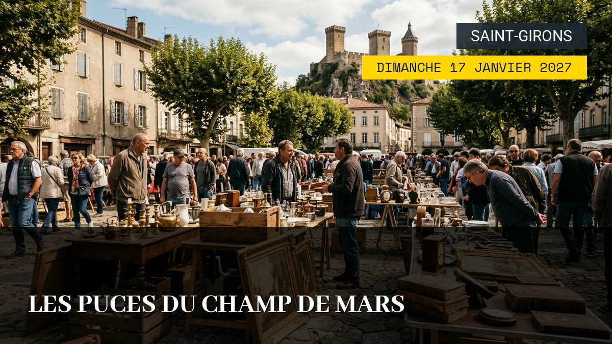 Affiche de l'événement : Les Puces du Champ de Mars – Dimanche 17 Janvier 2027