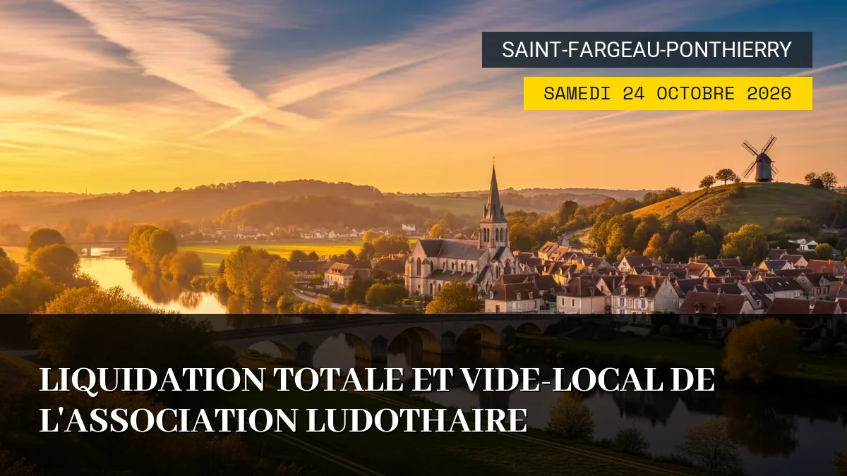 Affiche de l'événement : Liquidation Totale et Vide-Local de l&rsquo;Association Ludothaire – Samedi 24 Octobre 2026