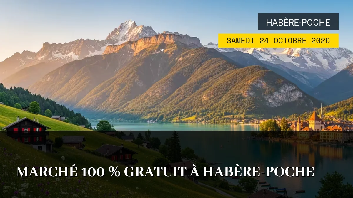Affiche de l'événement : Marché 100 % Gratuit à Habère-Poche – Samedi 24 Octobre 2026