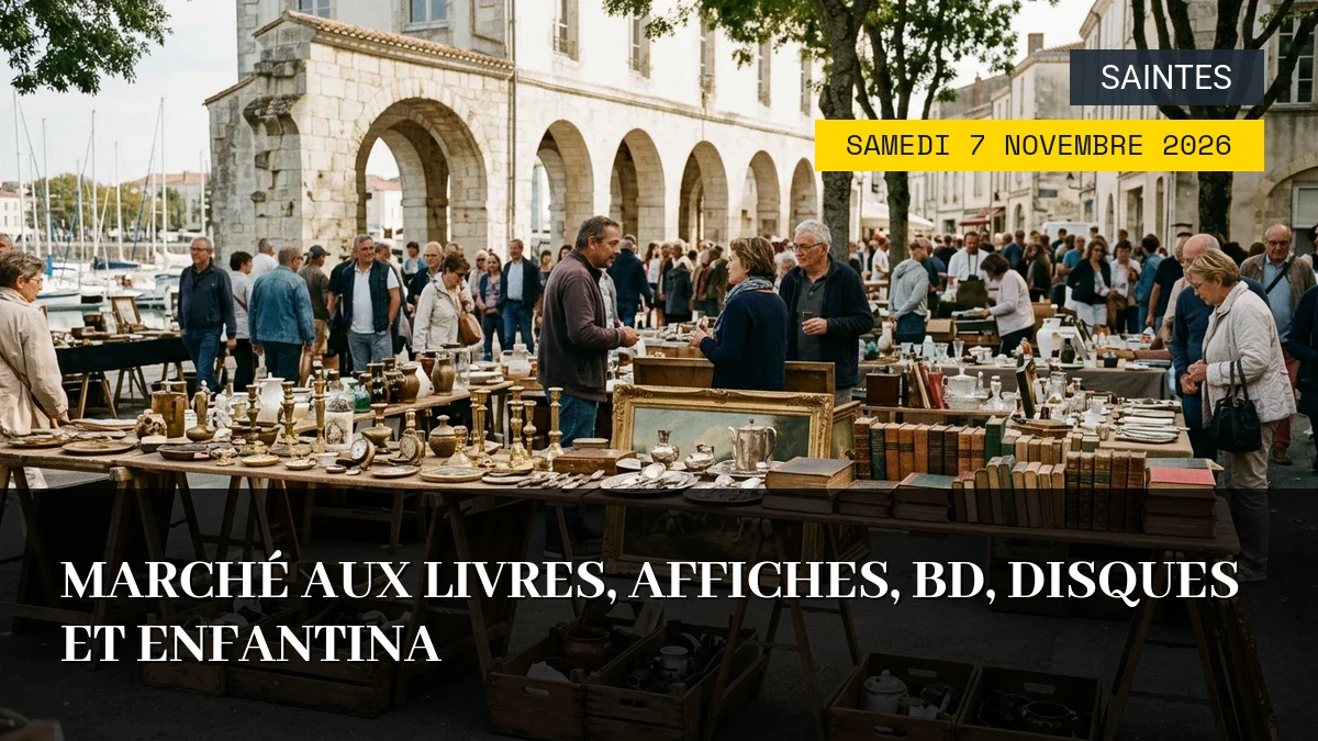 Affiche de l'événement : Marché aux Livres, Affiches, BD, Disques et Enfantina – Samedi 7 Novembre 2026
