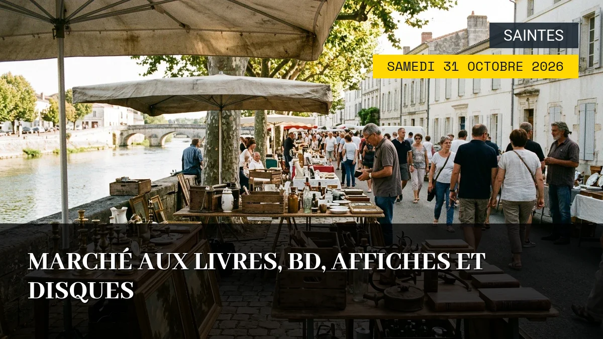 Affiche de l'événement : Marché aux Livres, BD, Affiches et Disques – Samedi 31 Octobre 2026