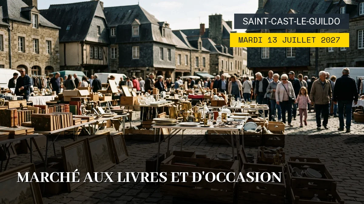 Affiche de l'événement : Marché aux Livres et d&rsquo;Occasion – Mardi 13 Juillet 2027