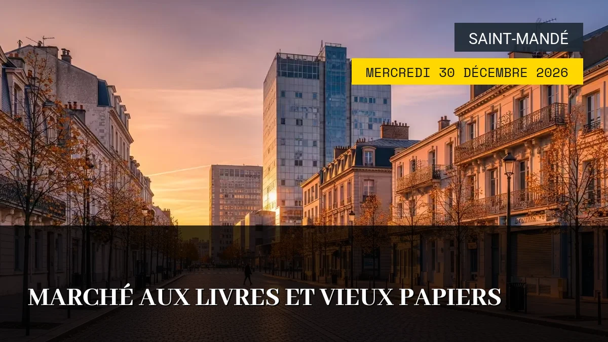 Affiche de l'événement : Marché aux Livres et Vieux Papiers – Mercredi 30 Décembre 2026