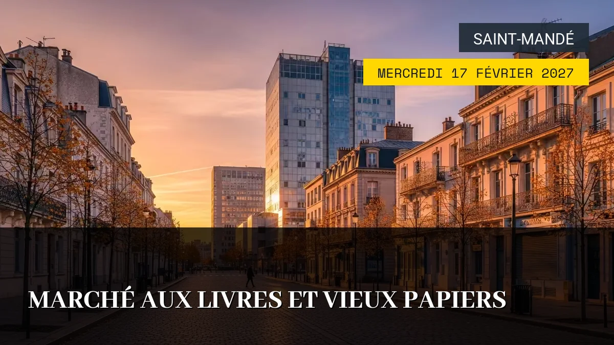 Affiche de l'événement : Marché aux Livres et Vieux Papiers – Mercredi 17 Février 2027