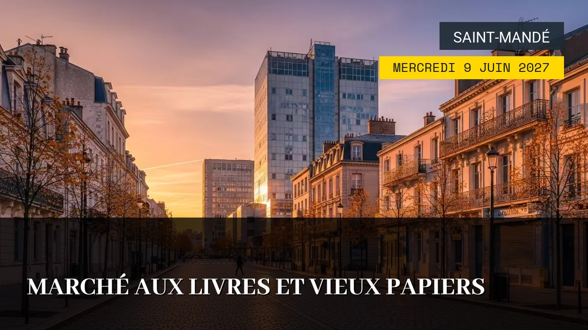 Affiche de l'événement : Marché aux Livres et Vieux Papiers – Mercredi 9 Juin 2027