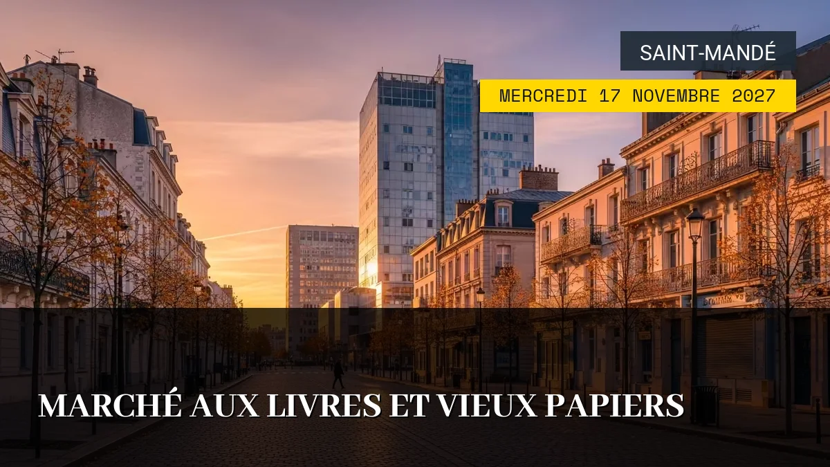 Affiche de l'événement : Marché aux Livres et Vieux Papiers – Mercredi 17 Novembre 2027