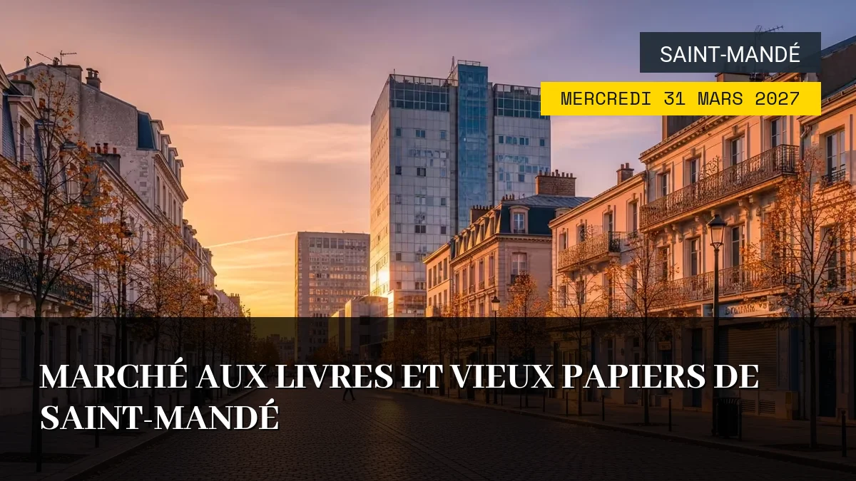 Affiche de l'événement : Marché aux Livres et Vieux Papiers de Saint-Mandé – Mercredi 31 Mars 2027
