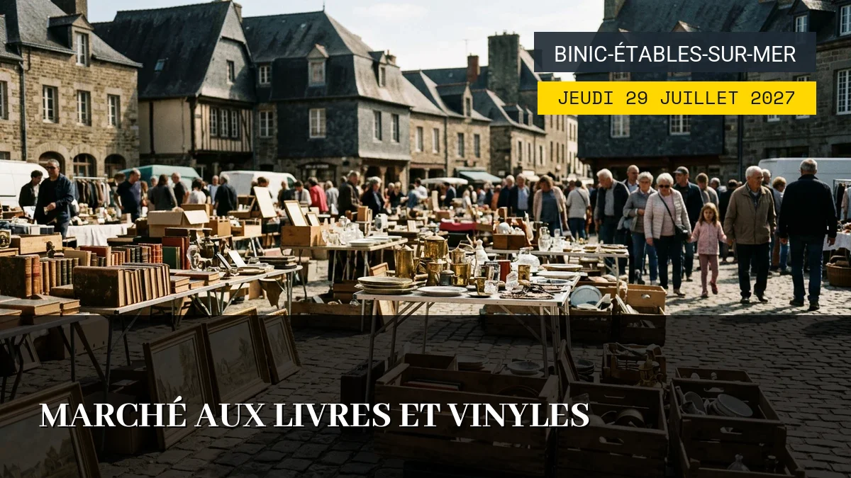 Affiche de l'événement : Marché aux Livres et Vinyles – Jeudi 29 Juillet 2027