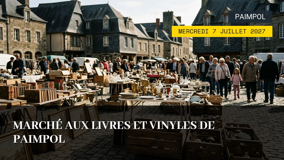 Affiche de l'événement : Marché aux Livres et Vinyles de Paimpol – Mercredi 7 Juillet 2027