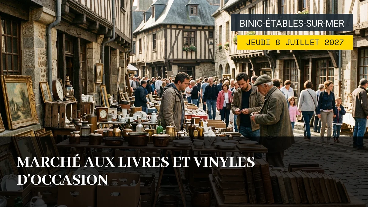 Affiche de l'événement : Marché aux Livres et Vinyles d&rsquo;Occasion – Jeudi 8 Juillet 2027