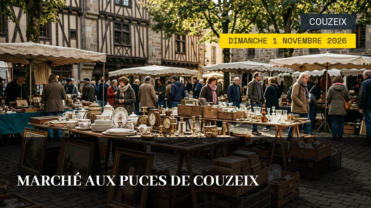 Affiche de l'événement : Marché aux Puces de Couzeix – Dimanche 1 Novembre 2026